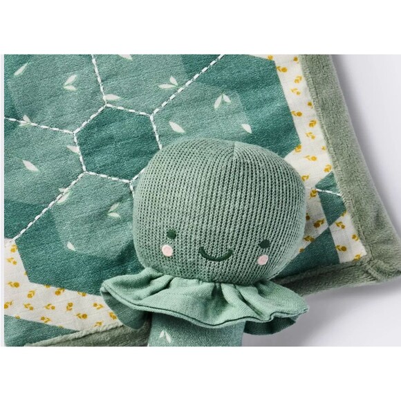 Cloud Island Rattle and Crinkle Paper Blanket Square  2 pc Baby Toy - Turtle NWT - Picture 2 of 4